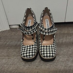 Steve Madden Houndstooth Heels with Black and White Pattern